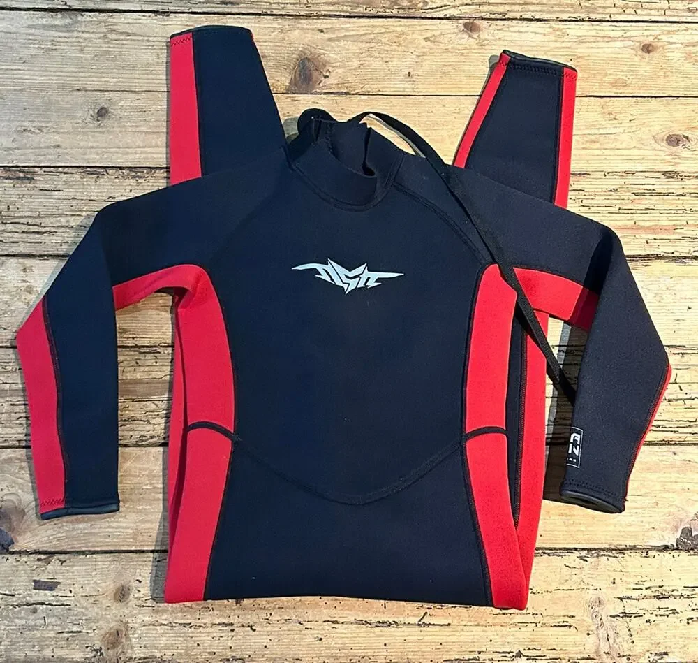 Sea Skin Wetsuit Youth Size 12 Red Black Full Body Zip 3MM Neoprene Scuba Gear